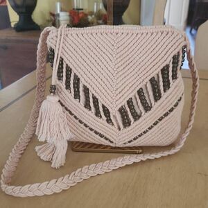 VENUS Pink Crossbody Bag with Tassel